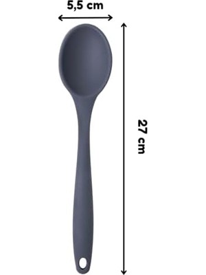 Silikon Servis ve Yemek Hazırlama Kaşığı, Yumuşak Uç, Komple Silikon, 27 Cm, Sarı Kaşık, Yanmaz Yapışmaz, Tencere Çizmez, 1 Adet