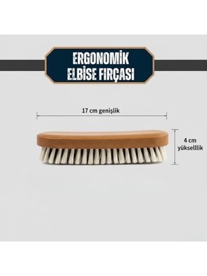 Ergonomik Ahşap Elbise Fırçası – Tüy, Toz ve Kir Temizleyici Doğal Kıllı Kıyafet Fırçası