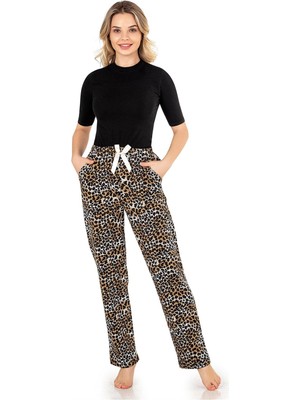 Obje Kadın Leopar Desenli Pijama Altı