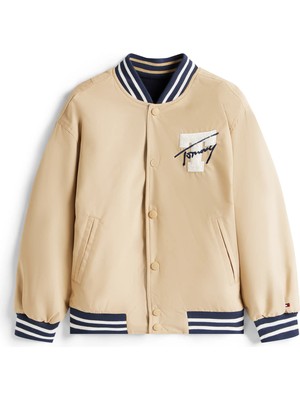 Tommy Hilfiger Erkek Bej Tommy Hilfiger Reversıble Bomber Ja, Ab9 Bej Çocuk Ceket