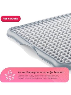 44X35 cm Plastik Bulaşık Süzgeci Mat Izgara Süzgeçli Süzmatik Tezgah Üstü Bulaşık Kurutmalık Büyük Boy Mutfak Süzgeci (Asorti Renk)