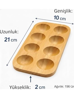 Bambu Yumurtalık 8 Gözlü, Suya Dayanıklı Pürüzsüz Yumurta Standı, Tezgah ve Dolap Kullanımı (2)