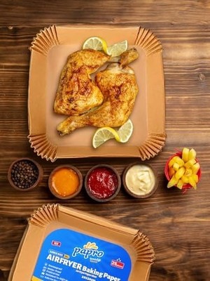 Airfryer Pişirme Kağıdı, Fritöz Yağlı Kağıdı, Yanmaz Kağıt Xxl Uyumlu 50 Adet (Kare) (1, Kare Büyük Boy 20X20)