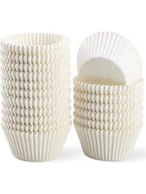 Takribi 100 Adet Büyük Boy Beyaz Muffin Kek Kalıbı 50X40 Mm, Cupcake Kağıdı, Brownie Kalıbı