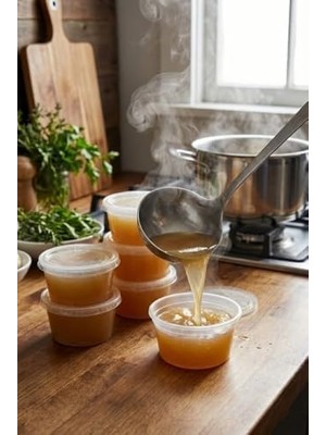 50 Adet 120 ml Saklama Kabı – 4 Oz Kemik Suyu, Ilik Suyu, Anne Sütü, Sos ve Püre Saklama Kabı, Dondurucu Uyumlu Buzluk Kabı, Sızdırmaz Kapaklı