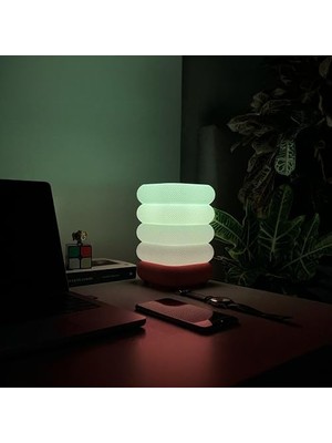 Zen Dalga Rgb Masa Lambası – Wifi Akıllı Gece Lambası, Sesli Komut, 16 Milyon Renk E27 Led, Akıllı Ampul Dahil, Yatak Odası Salon Dekoratif Ambiyans Aydınlatma