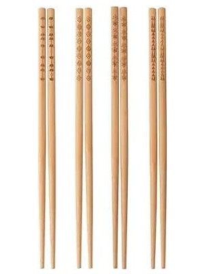 Trebent Yıkanabilir Bambu Chopstıck Japon Çin Yemek Çubuğu