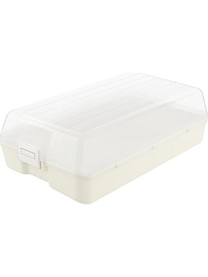 Şeffaf Kapaklı Buzdolabı Düzenleyici Kutu | 32X18 cm Plastik Gıda Organizeri | Kar Beyaz Taban | Kapaklı Saklama Kutusu, Buzdolabı ve Mutfak Için Pratik Çözüm