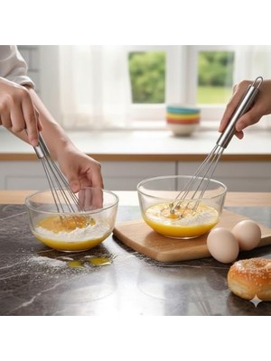 Paslanmaz Çelik Top Uçlu Çubuk Çırpıcı (31 Cm) | Profesyonel Ball Whisk | Hızlı ve Kolay Karıştırma | Yumurta, Sos ve Hamurlar Için Ideal