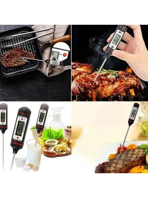 Dijital Mutfak Termometresi – 3 Saniyede Hızlı Okuma | Katlanabilir Çelik Prob, LCD Ekranlı Et, Şeker, Yağ, Su ve Barbekü Isı Ölçer