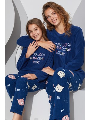 Siyah İnci Alt-Üst Polar Pijama Takım 24223061