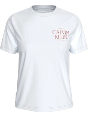 Calvin Klein Kadın / Kız Beyaz Calvin Klein Ss Classıc Left Ches, Yaf Beyaz Kadın T-Shirt