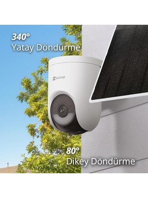 Ezviz Hb8 Lite 2k⁺ Bataryalı 360° Dönebilen Kamera + 5W Güneş Paneli Kiti