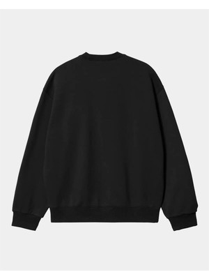Touz Moda Lagom Moda No Talk Me Baskılı Siyah Unisex Oversize Bisiklet Yaka Sweatshirt