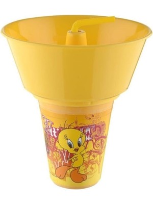 Tweety Lisanslı Cips ve Mısır Kovalı Pipetli Bardak
