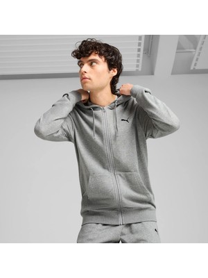 Puma Erkek Gri Puma Ess Full-Zip Hoodie Gri Erkek Hoodie