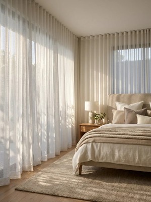 Süper Home Shıne Tül Perde Ekru 300 x 270