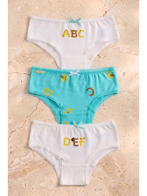 Katia & Bony Kız Çocuk 3'lü Paket Alfabe Slip