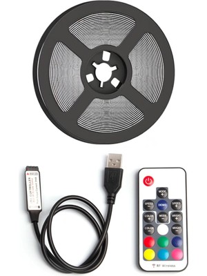 Meks Tv Arkası Animasyonlu Rgb Şerit LED Seti Kumandalı 3 Metre - Cata - 5V USB Girişli