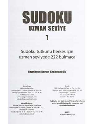 Sudoku Uzman Seviye 1: Dünyanın En Sevilen Bulmacası