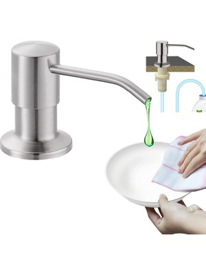 Meks Lavabo Sabunluğu Fırçalanmış Nikel Sabunluk Mutfak Lavabo Için 47 Inç Tüp Doğrudan Sabun Şişesine B