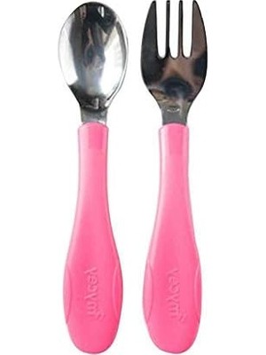 Paslanmaz Çelik Çatal Kaşık Seti Pembe