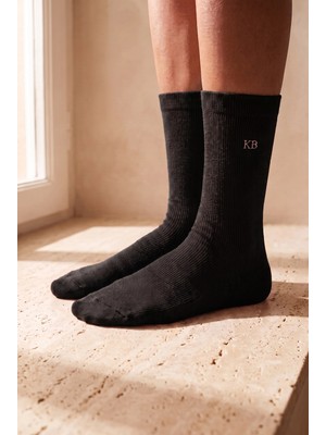 Katia & Bony Unisex K&b Nakışlı Soket Çorap Siyah