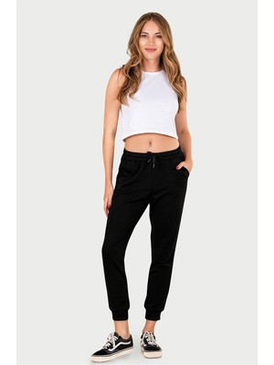 Obje Kadın Siyah Iki Iplik Slimfit Paça Alt