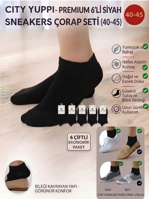 Erka Premium 6'lı Erkek Sneaker Çorap Seti - Yüksek Kalite Günlük Kullanım