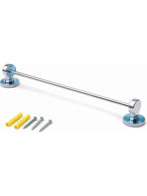 Meks Paslanmaz Çelik Uzun Havluluk, Krom Kaplama, 42 Cm, Banyo Aksesuarı, Montaj Vidaları Dahil