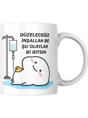Meks Düzeleceğiz Inşallah Kupa Bardak Komik Yazılı Hediyelik Kahve Çay Kupası