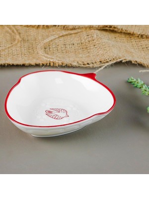 Meks Aryıldız Red Bird Servis Sunum Tabağı Kırmızı Kuş Desenli Renkli 12CM