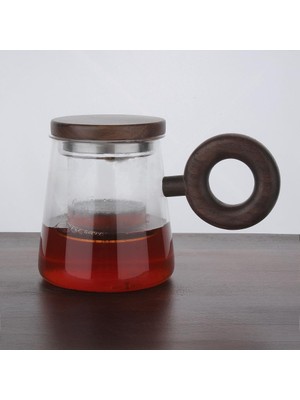 Meks Atby Akasya Doğal Cam Kupa Demleme Çay Bitki Çayı Bardağı 550ML