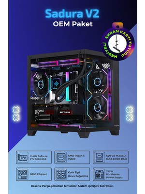 İnce Hesap Ih Sadura V2 R5-7500F 16 GB 500GB SSD RTX5060 8 GB Oem Paket