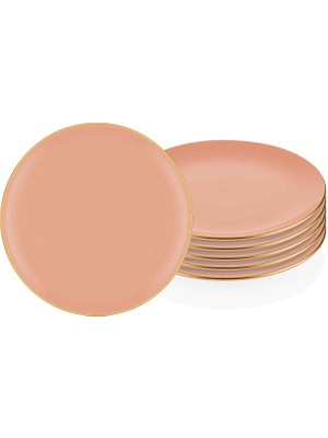 Meks Pasta Tabağı 6 Lı Set Somon Pembe - 19CM