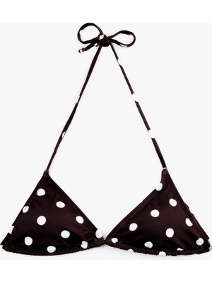 Koton Halter Yaka Puantiyeli Üçgen Bikini Üstü