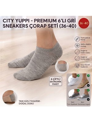 Erka Premium 6'lı Erkek Sneaker Çorap Seti - Yüksek Kalite Günlük Kullanım