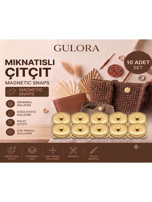 Gulora Mıknatıslı Çıtçıt Dikilebilir Gold (10 Adet)