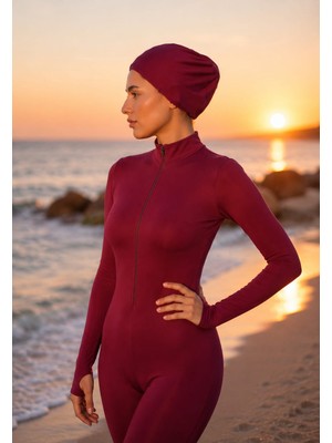Motiv Uzun Kollu Boneli Yüzücü Mayo Tulum