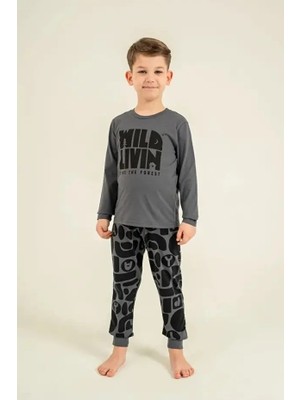 Rolypoly %100 Pamuk Uzun Kol Erkek Çocuk Pijama Takım 3868