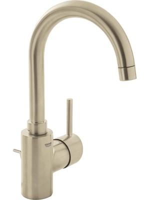 Grohe 32138EN2 Concetto, Tek Delikli Tek Kolu L-Boy Banyo Bataryası 1.2 Gpm, Fırçalanmış Nikel