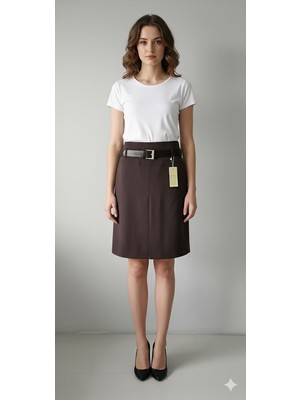 Soralline  Kadın  Etek 65  cm Boyunda Astarlı A Pile Mevsimlik 722