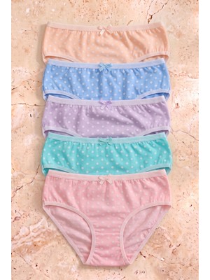 Katia & Bony Kız Çocuk 5 li Paket Puantiye Detaylı Slip Çok Renkli