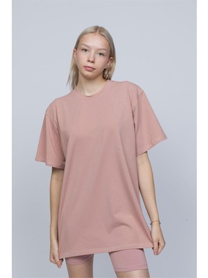 Obje Kadın Pudra Oversize T-Shirt