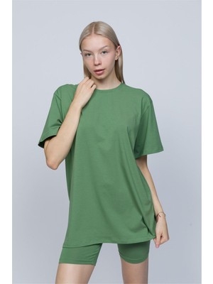 Obje Kadın Yeşil Oversize T-Shirt
