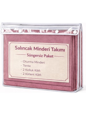 Batu Tekstil 3 Kişilik Salıncak Minderi Takımı Süngersiz- Salıncak Oturma Kılıfı ,tente Kolluk ve Kırlent Kılıfı