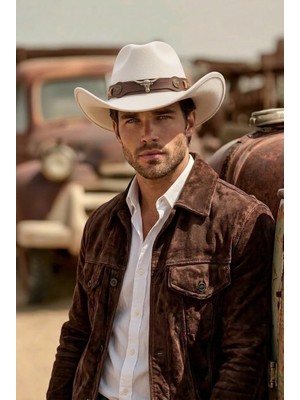 Erkek Kovboy Fötr Şapka Kovboy Şapkası Kovboy Şapka Western Vintage Bohem Içten Ayarlanabilir