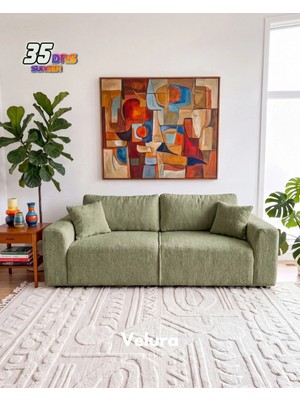 Velura Home & Living Sora 3+3+3 Yataklı ve Sandıklı Koltuk Takımı - Yeşil