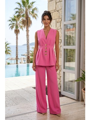 MissVina Pilikaşeli Yelek Pantolon Takım 1298
