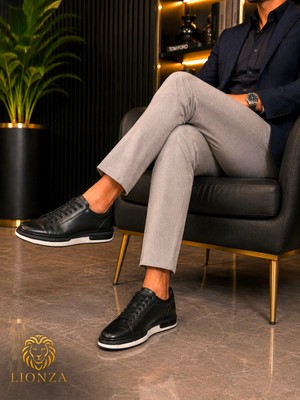 Lionza Şeffaf Taban Detaylı Iç Dış Hakiki Deri Şık Günlük Sneaker
